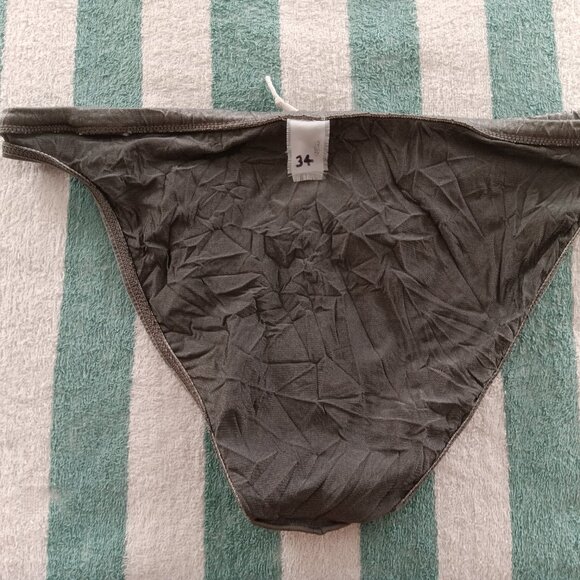 VINTAGE 1" HOM SWIM BRIEF, (*) 34", SILVER-GRAY CRINKLED PATTERN (Pre-Owned) - Picture 7 of 8